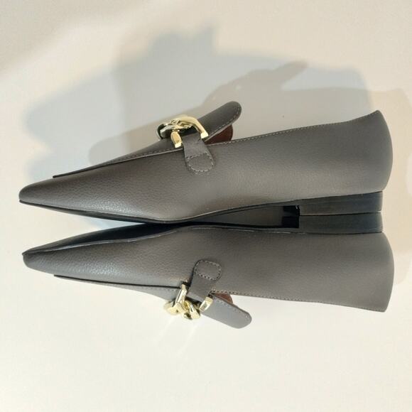 E Linea Paolo Stone Grey Gold Links Mabel-L Pointed Toe Slip On Loafer Shoes 4 - Picture 10 of 12